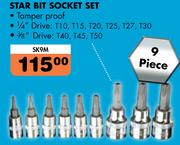 Midas 9 Piece Star Bit Socket Set SK9M