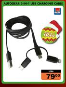 Autogear 3-In-1 USB Charging Cable USB6