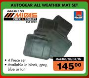 Midas Autogear All Weather Mat Set MAR4BE/BK/GY/TN