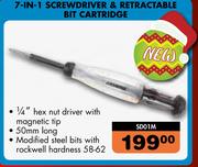Midas 7-In-1 Screwdriver & Retractable Bit Cartridge