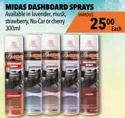 Midas Dashboard Sprays VARIOUS-300ml Each
