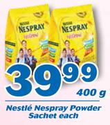 Nestle Nespray Powder Sachet-400g Each