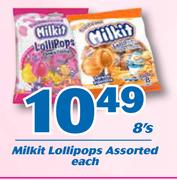 Milkit Lollipops-8's Each