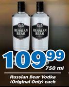 Russian Bear Vodka(Original Only)-750ml Each