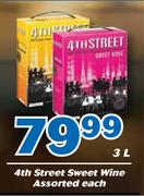  4th Street Sweet Wine-3L Each