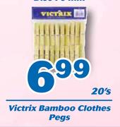 Victrix Bamboo Clothes Pegs-20's