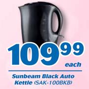 Sunbeam Black Auto Kettle SAK-100BKB-Each