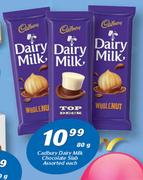 Cadbury Dairy Milk Chocolate Slab-80g Each
