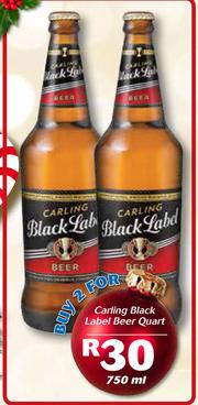 Special Carling Black Label Beer Quart-2X750ml — m.guzzle.co.za
