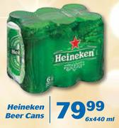 Heineken Beer Cans-6X440ml