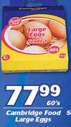 Cambridge Food Large Eggs-60's