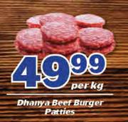 Dhanya Beef Burger Patties-Per Kg