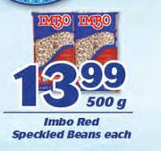 Imbo Red Speckled Beans Each-500 Grams