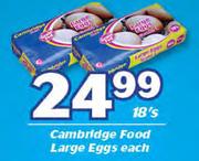Cambridge Food Large Eggs-18's Each