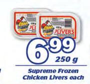 Supreme Frozen Chicken Livers-250 g