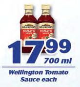 Wellington Tomato Sauce-700ml Each