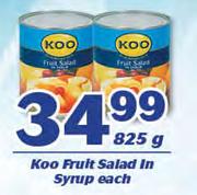 Koo Fruit Salad In Syrup-825g Each