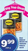 Koo Baked Beans In Tomato Sauce-410g Each