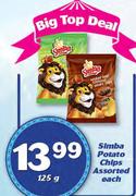 Simba Potato Chips Assorted-125g Each