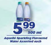 Aquelle Sparkling Flavoured Water Assorted-500ml Each