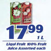 Liqui Fruit 100% Fruit Juice Assorted-1Ltr Each