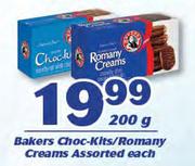 Bakers Choc Kits/Romany Creams Assorted-200g Each