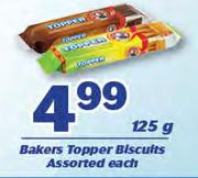 Bakers Topper Biscuits Assorted-125g Each
