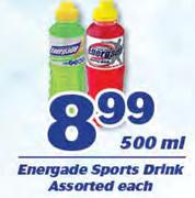 Energade Sports Drink Assorted-500ml Each