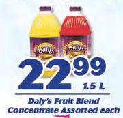 Daly's Fruit Blend Concentrate Assorted-1.5Ltr Each
