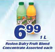 Fusion Dairy Fruit Blend Concentrate Assorted-1Ltr Each