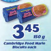 Cambridge Food Marie Biscuits-150g Each