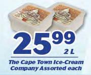 The Cape Town Ice Cream Company Assorted-2Ltr Each