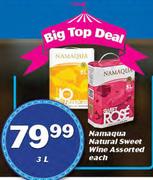 Namaqua Natural Sweet Wine Assorted-3Ltr Each