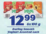 Darling Smooth Yoghurt Assorted-6 x 100g Each