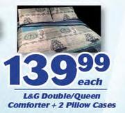 L&G Double/Queen Comforter + 2 Pillow Cases-Each