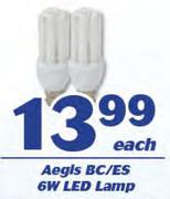 Aegls BC/ES 6W LED Lamp-Each