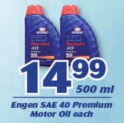 Engen SAE 40 Premium Motor Oil-500ml Each