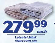 Letsatsi Mink 190 x 220cm-Each