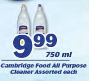 Cambridge Food All Purpose Cleaner Assorted-750ml Each