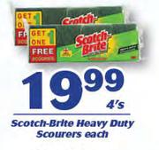 Scotch Brite Heavy Duty Scourers-4's Each