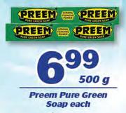 Preem Pure Green Soap-500g Each