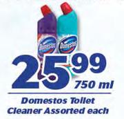 Domestos Toilet Cleaner Assorted-750ml Each