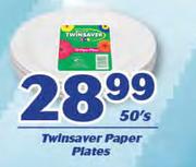 Twinsaver Paper Plates-50's