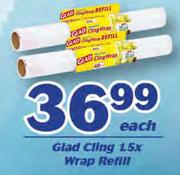 Glad Cling 1.5x Wrap Refill-Each