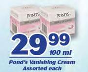 Pond's Vanishing Cream Assorted-100ml Each