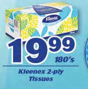 Kleenex 2 Ply Tissues-180's