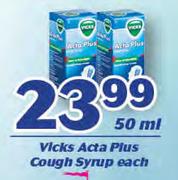Vicks Acta Plus Cough Syrup-50ml Each