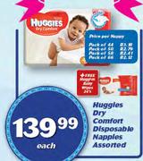 Huggies Dry Comfort Disposable Nappies Assorted-Each