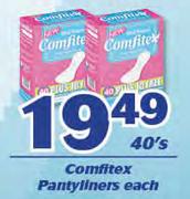 Comfitex Pantyliners-40's Each