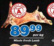 Whole Fresh Lamb-Per kg